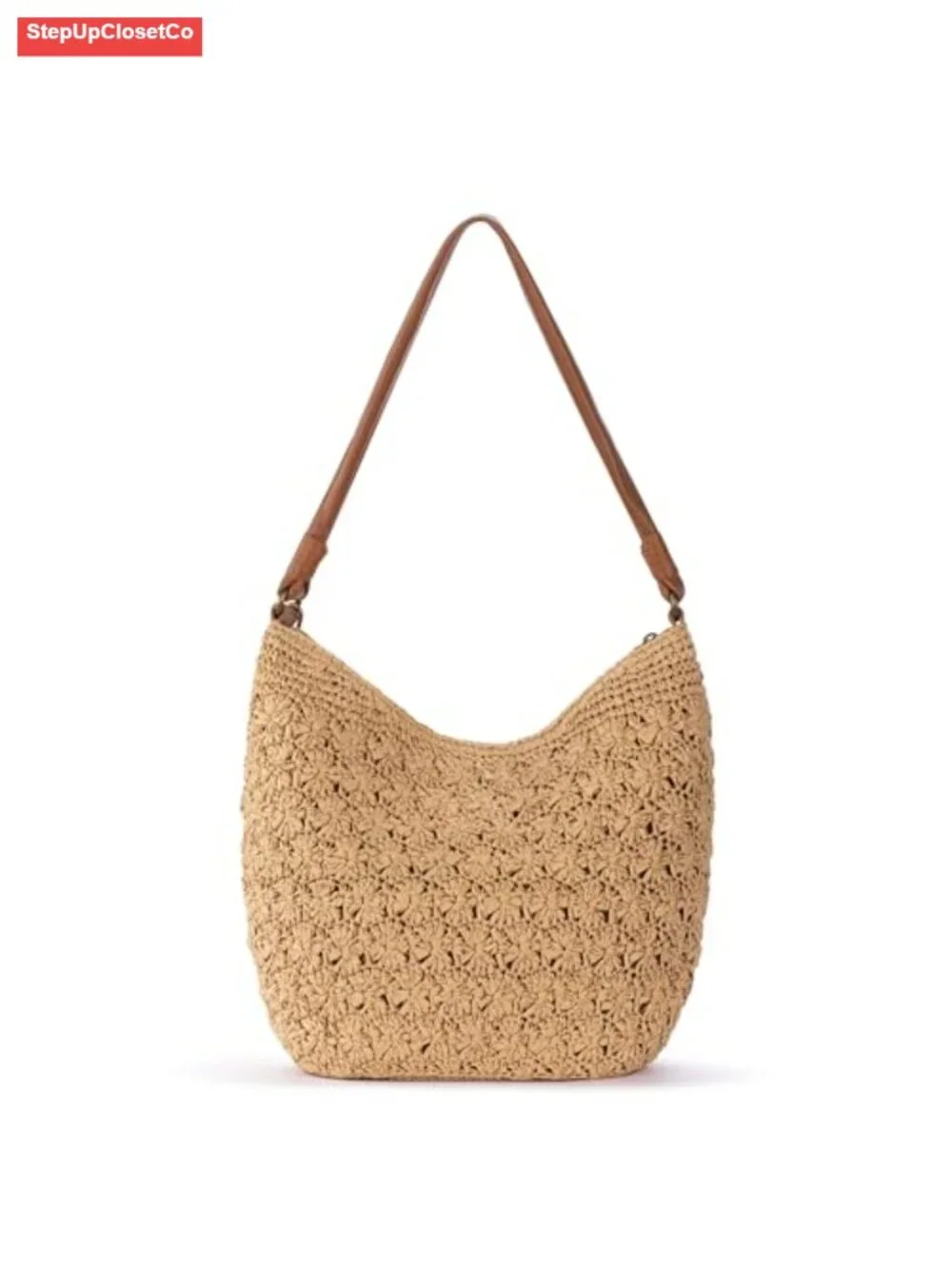 Hand Crochet Hobo Bag with Zipper Pocket - Spacious Women's Purse for Everyday